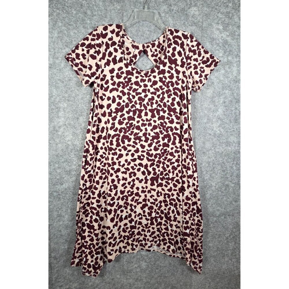 Cuddl Duds Women's Flexwear Dress Short Sleeve Midi  Length Multi Color Size L